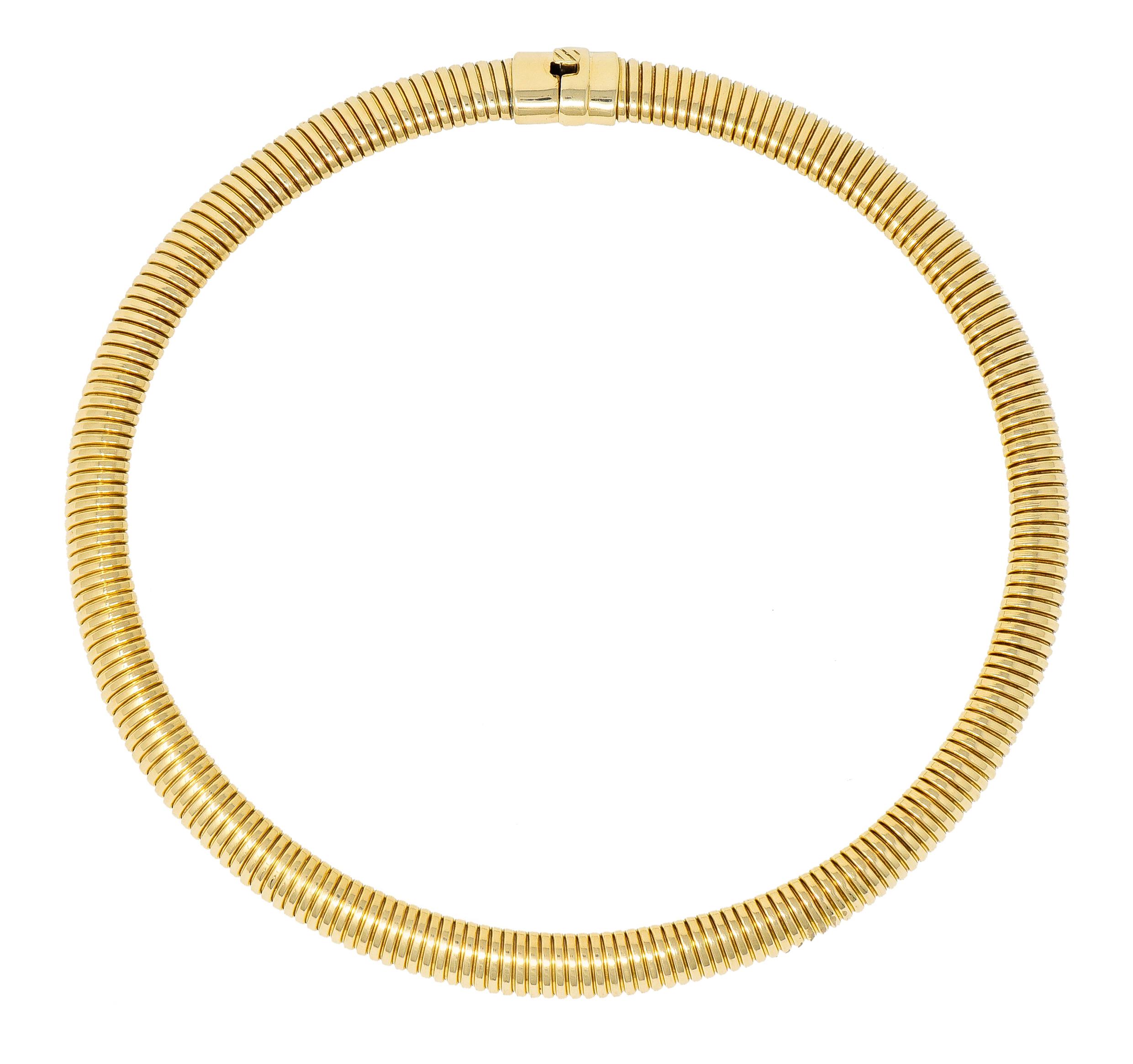 1980s Vintage 14 Karat Yellow Gold Tubogas Collar Necklace For Sale at ...