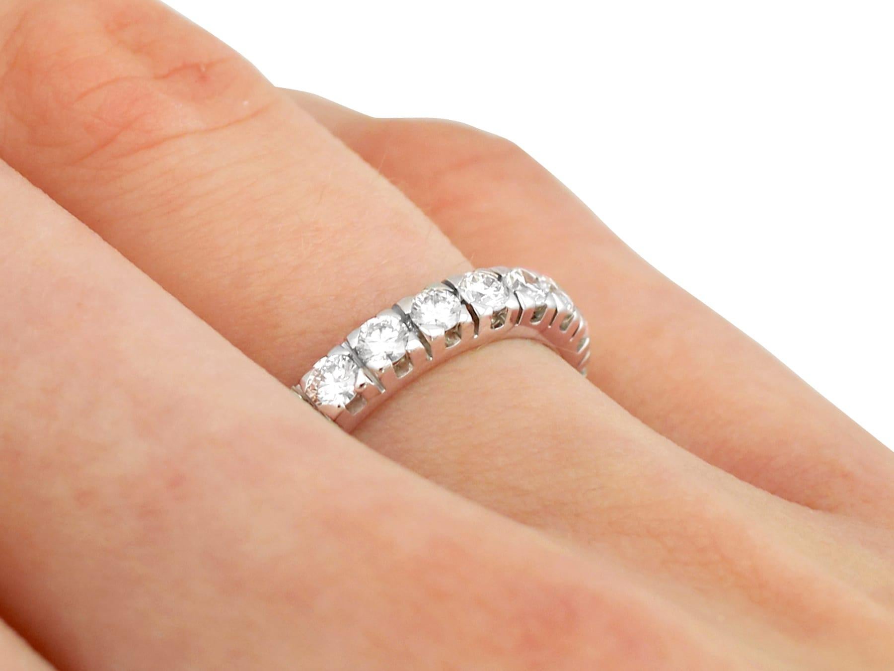 1980s Vintage 1.76 Carat Diamond and White Gold Full Eternity Ring For Sale 1