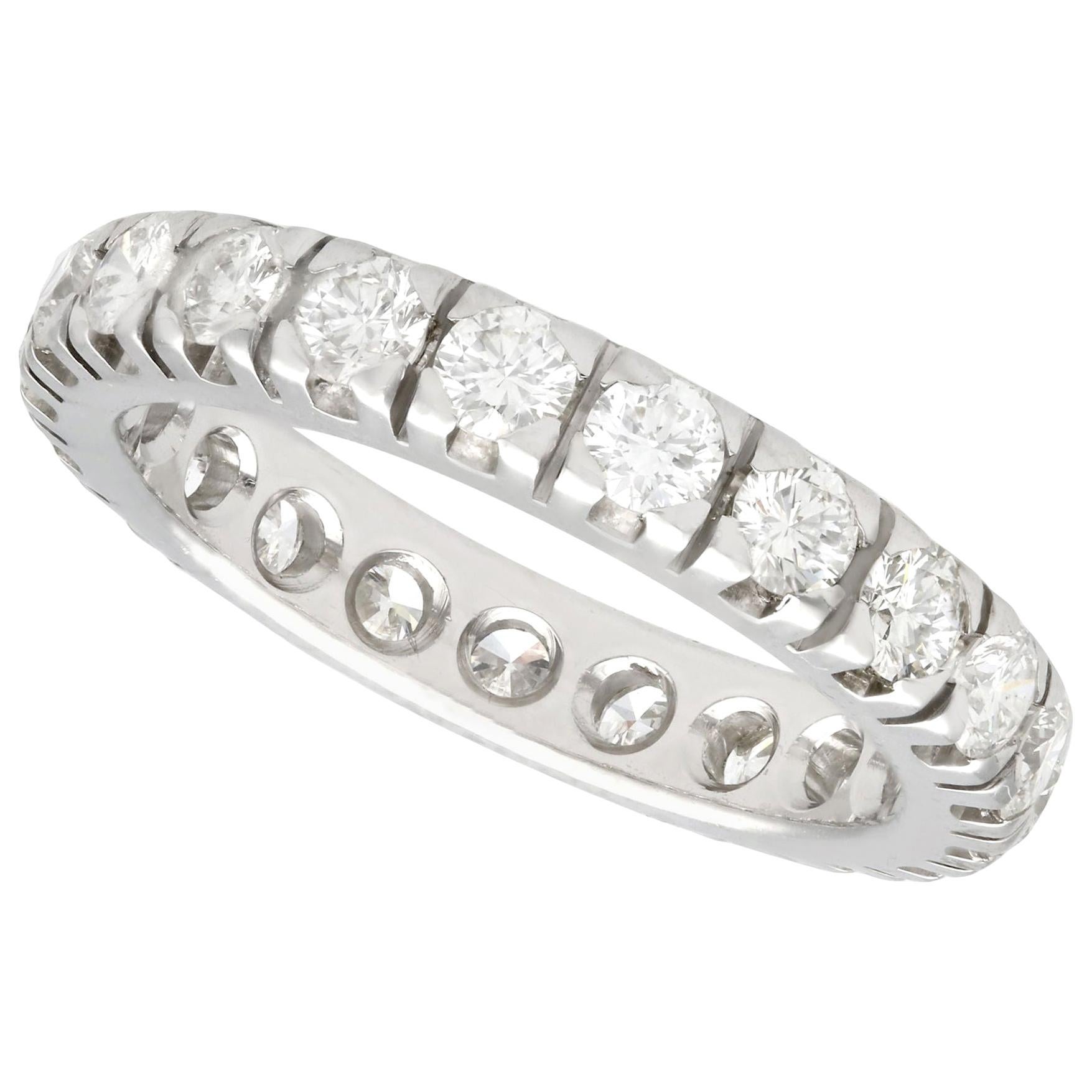Vintage 1.60 Carat Diamond and White Gold Full Eternity Ring, Circa