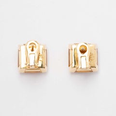 1980s Vintage 18ct Gold Citrine Quartz Earrings