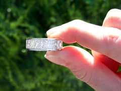 1980s Vintage 9.54 Carat Diamond and Platinum Full Eternity Ring