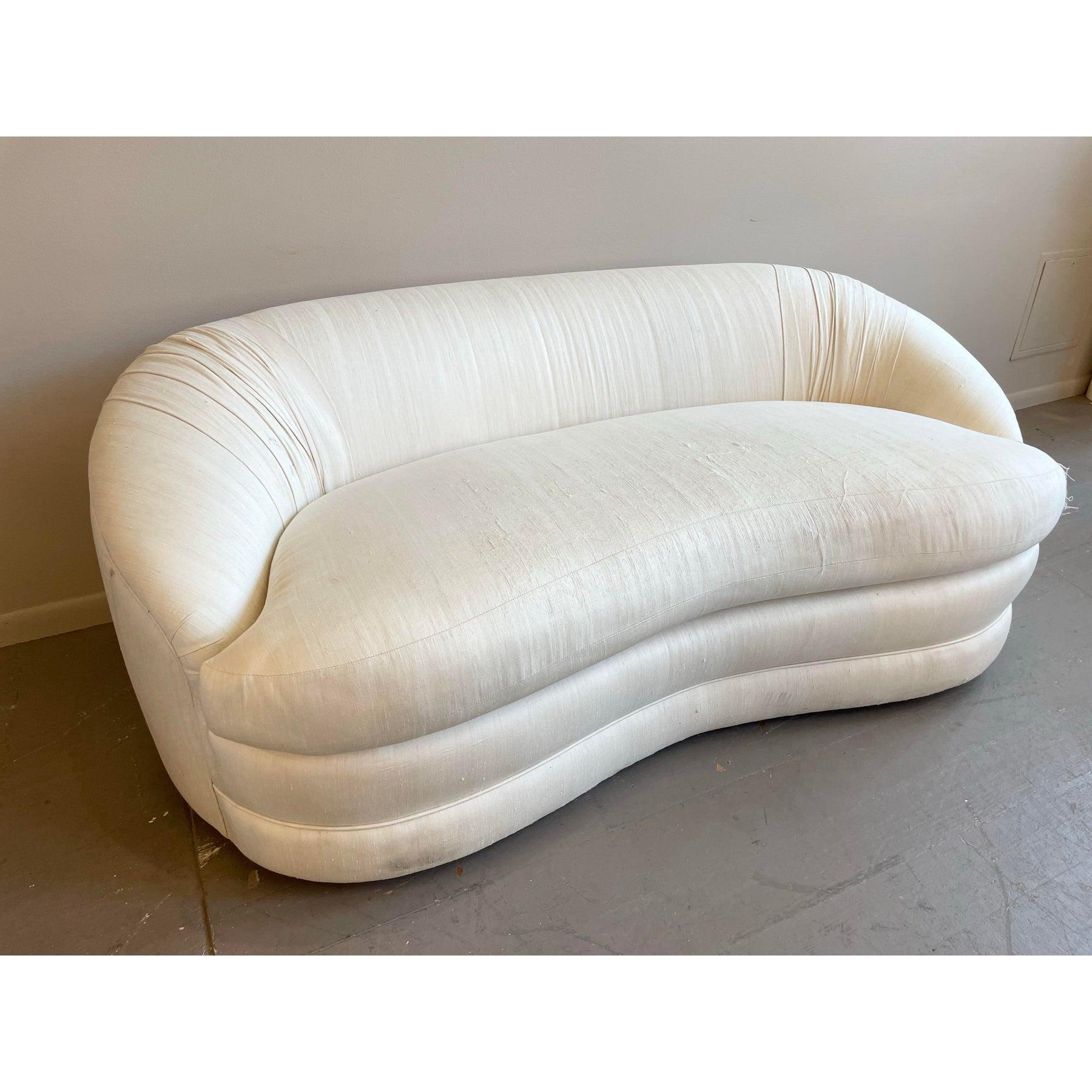 1980s Vintage A. Rudin Curved Loveseat Sofa For Sale 3