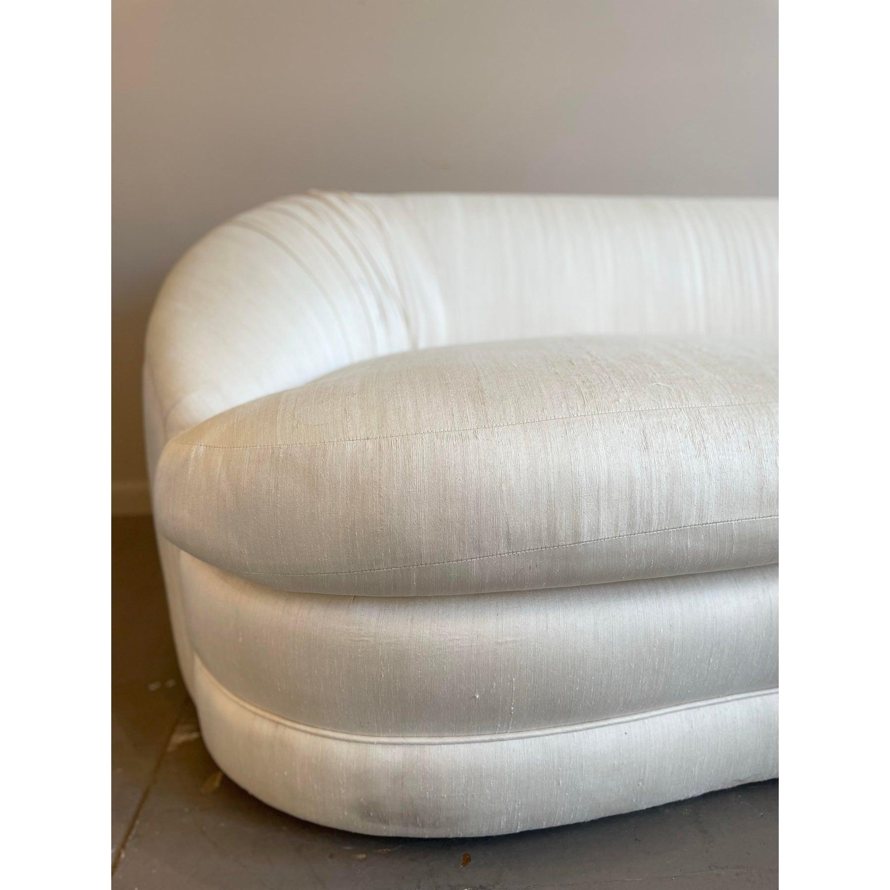 Late 20th Century 1980s Vintage A. Rudin Curved Loveseat Sofa For Sale