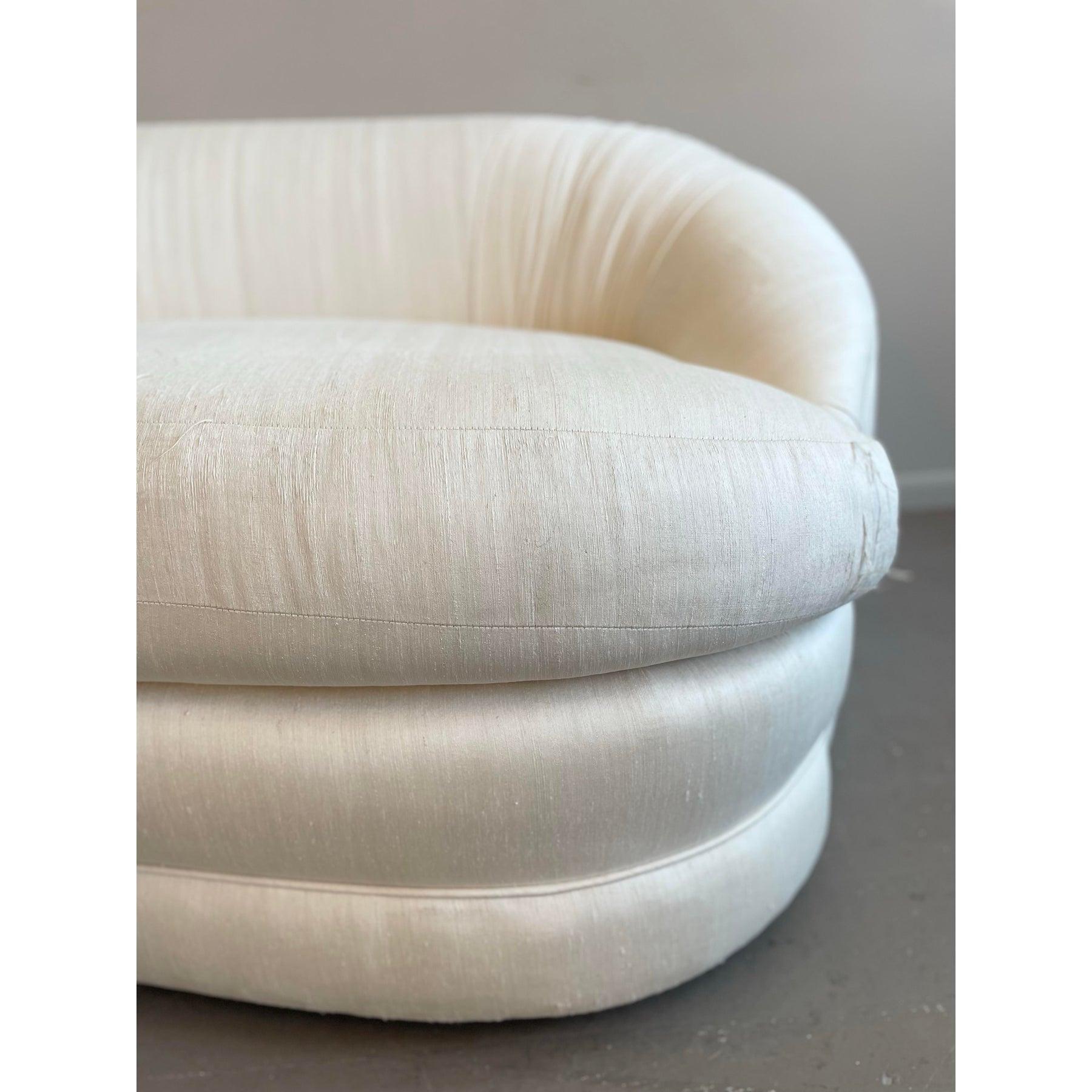 Fabric 1980s Vintage A. Rudin Curved Loveseat Sofa For Sale