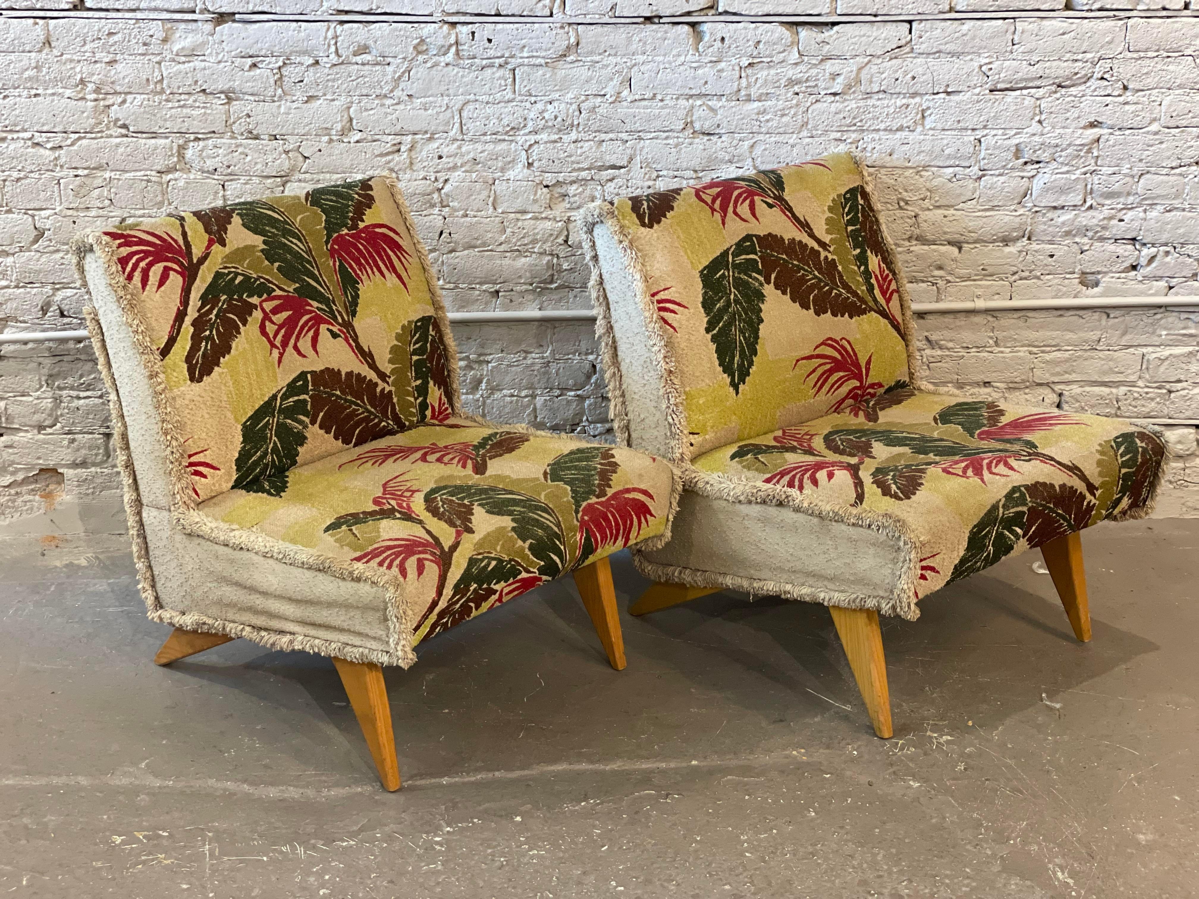 1980s Vintage Armless Lounge Chairs, a Pair 5