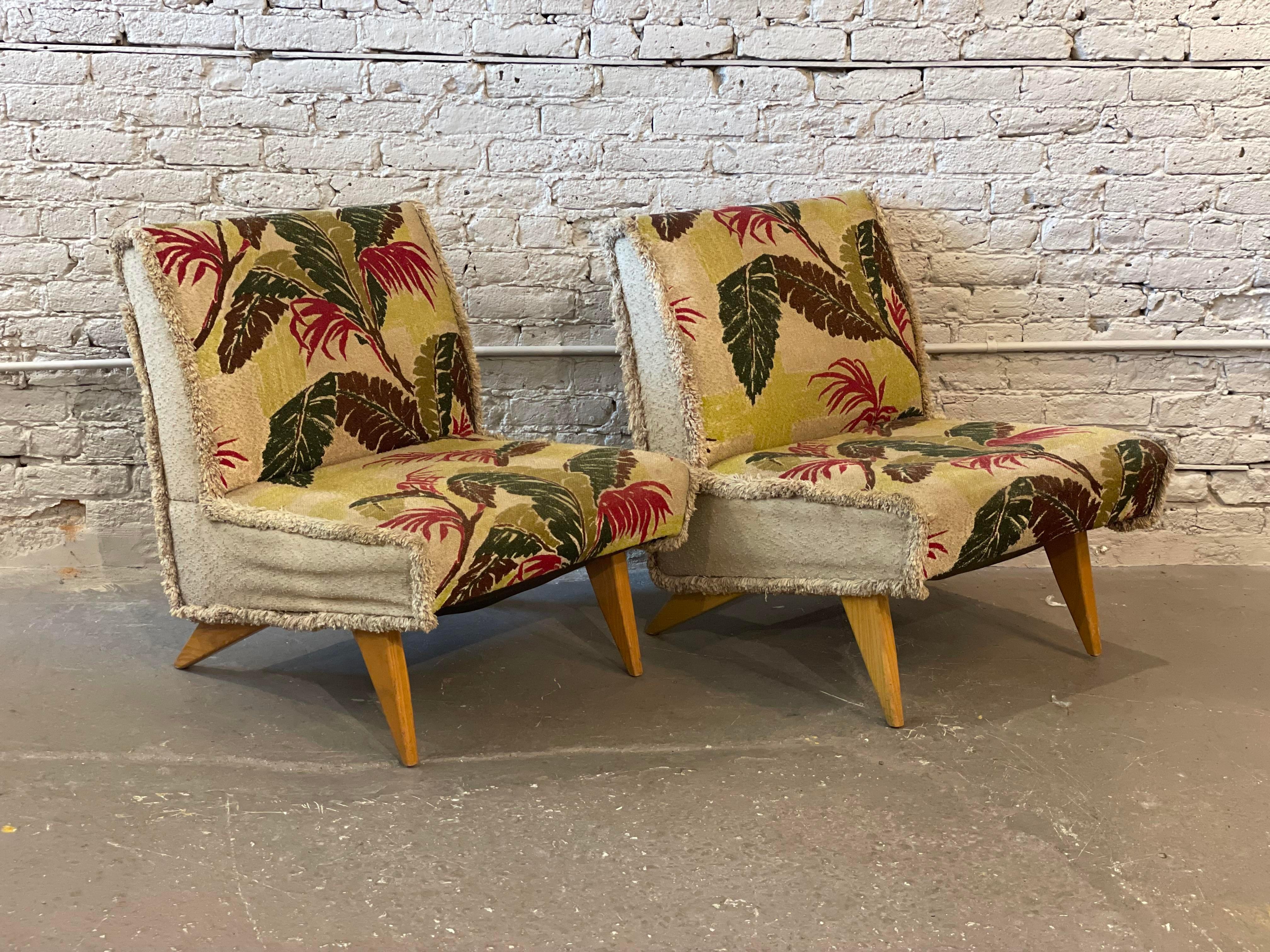 1980s Vintage Armless Lounge Chairs, a Pair 6