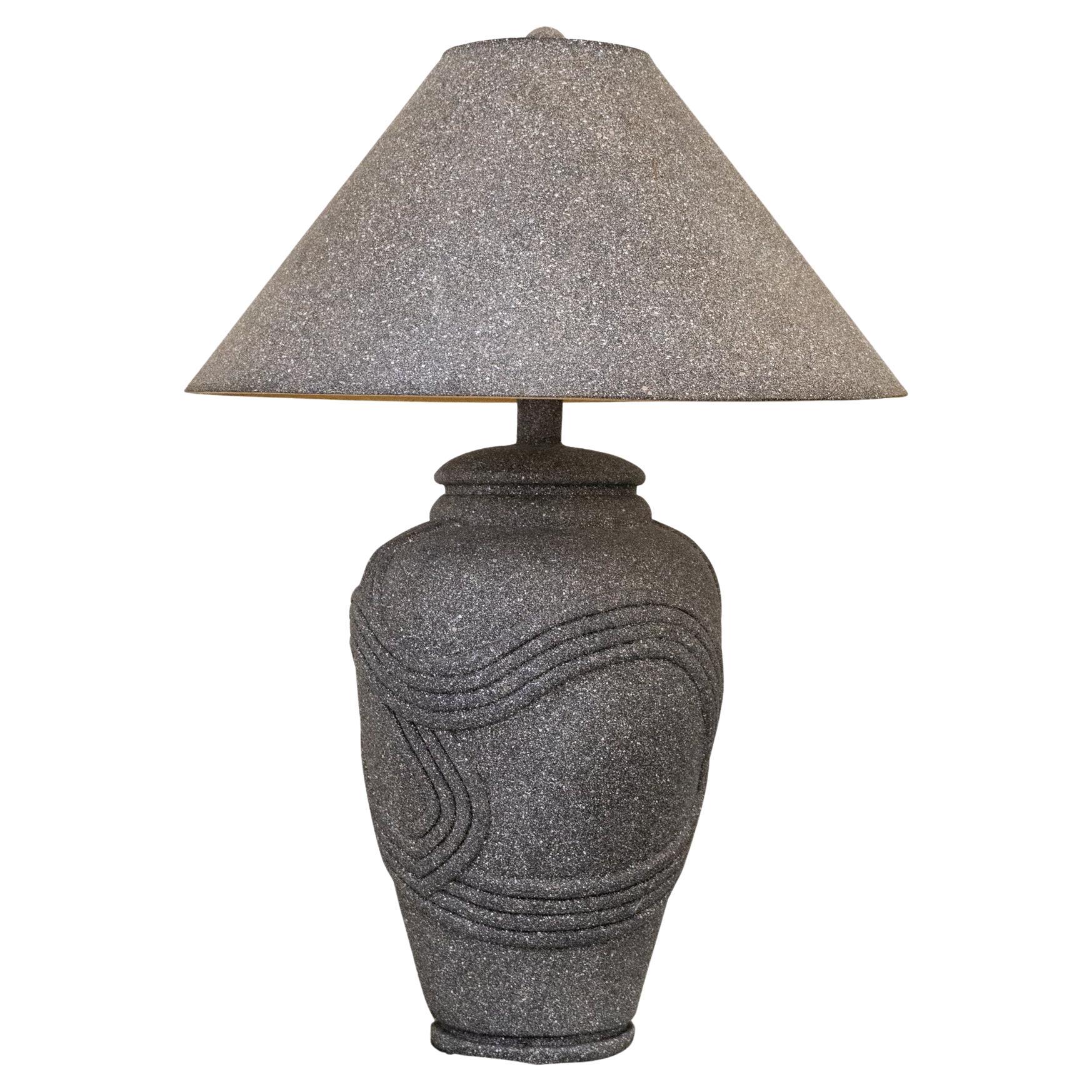 1980er Jahre Vintage Art Deco Revival Graue Tischlampe