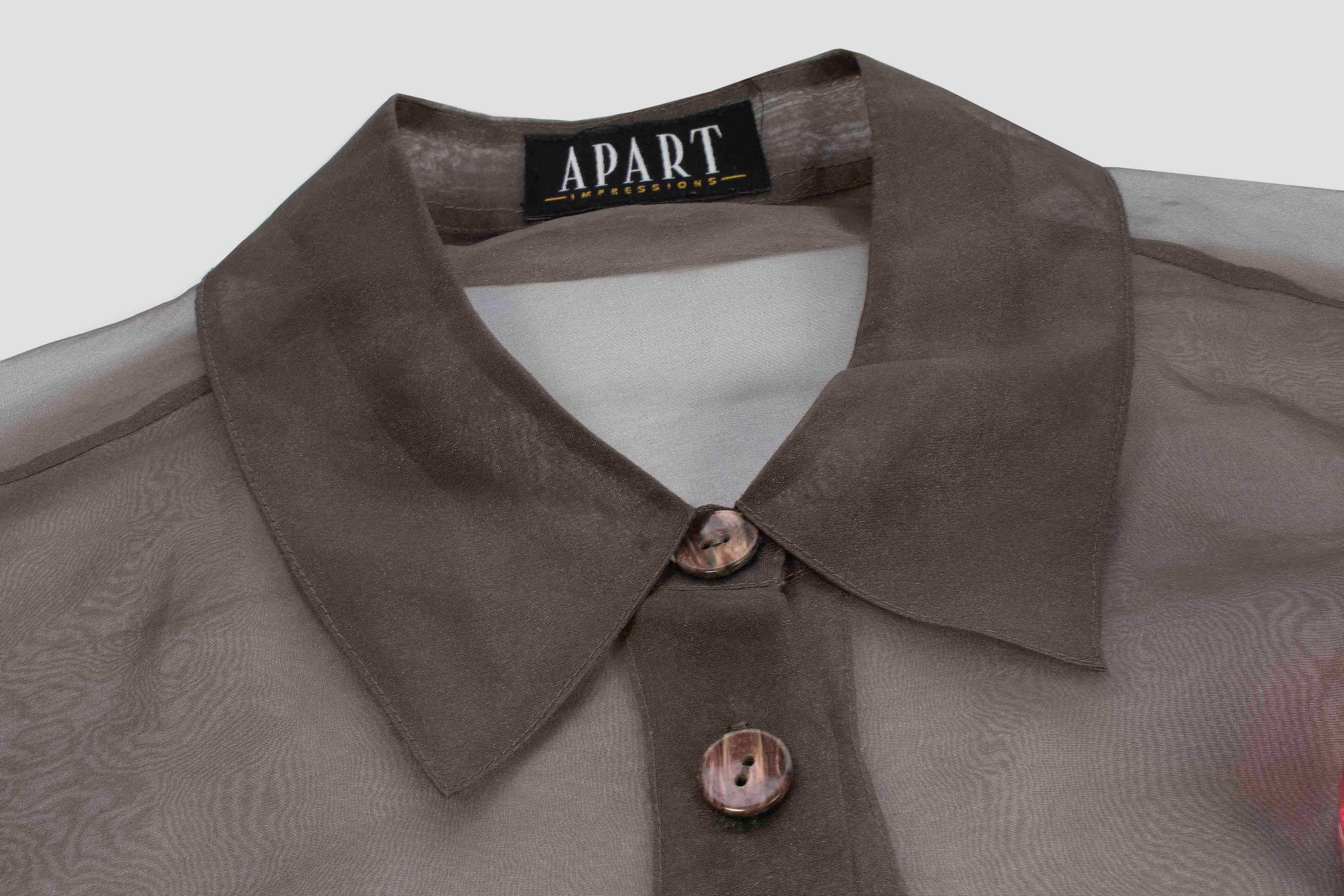 1980s Vintage - ‘Art Impressions’ - Chiffon Shirt - RARE - Tortoiseshell Buttons 1