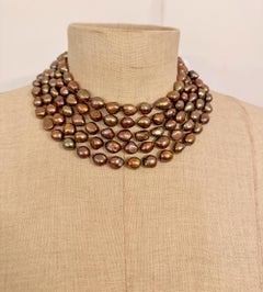 1980s Vintage Baroque Pearl Sautoir Necklace, 155 Pearls, 85 Inches