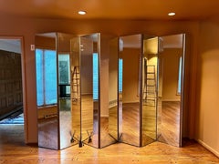 1980s Vintage Beveled Hinged Mirror Room Divider