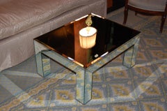 1980's Vintage Beveled Mirrored Glass Rectangular Coffee Table