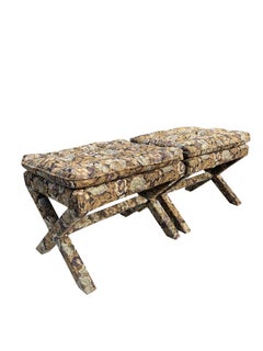 1980s Vintage Billy Baldwin Style X Benches Seating Ottomans- a Pair