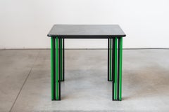 1980s Vintage Black and Green Dining Table - Sleek Italian Design