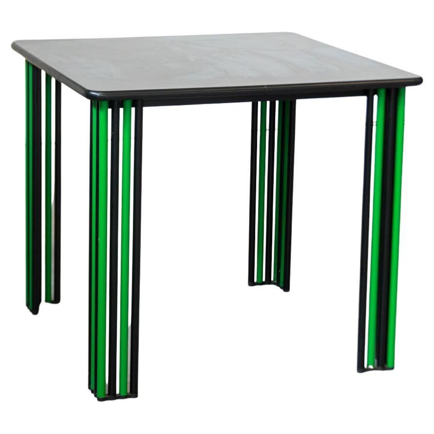 1980s Vintage Black and Green Dining Table - Sleek Italian Design