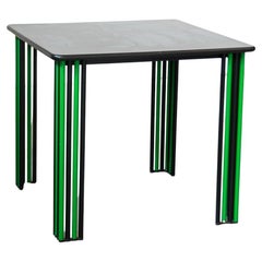 1980s Vintage Black and Green Dining Table - Sleek Italian Design