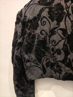1980s Black Glitter Bolero Jacket Size Large Unisex Fashion