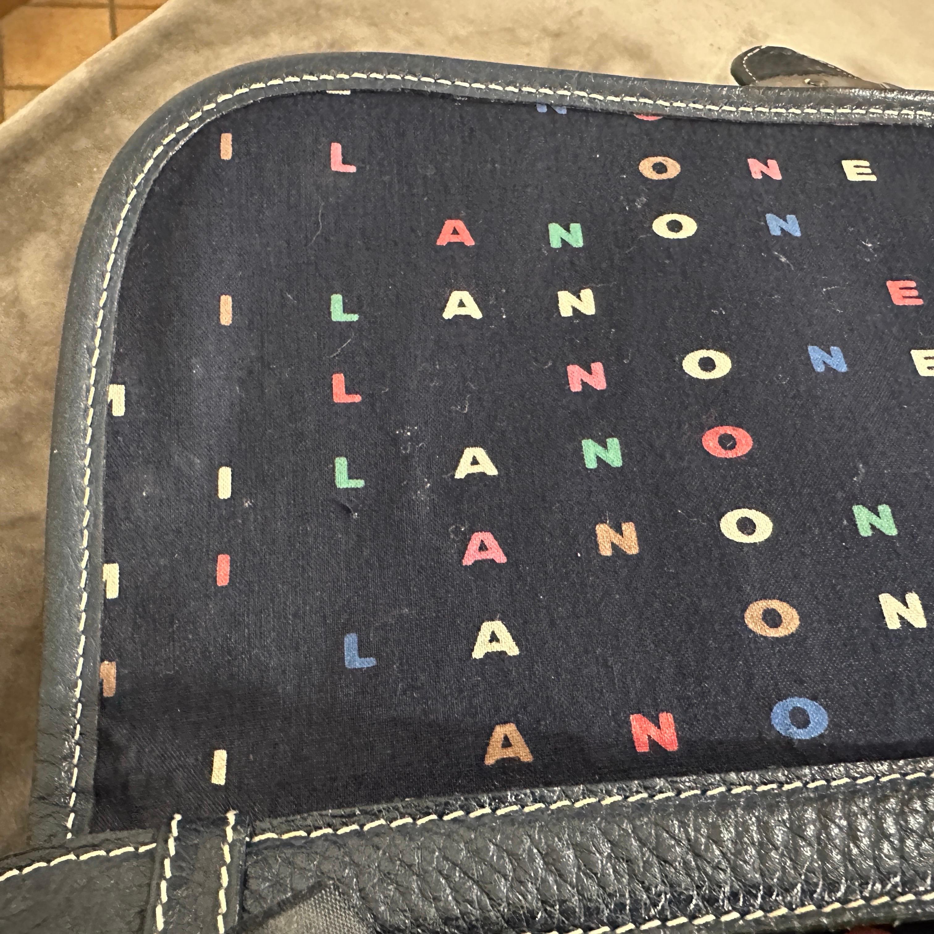 Sac à bandoulière en cuir bleu vintage des années 1980 d'Emanuel Ungaro en vente 3