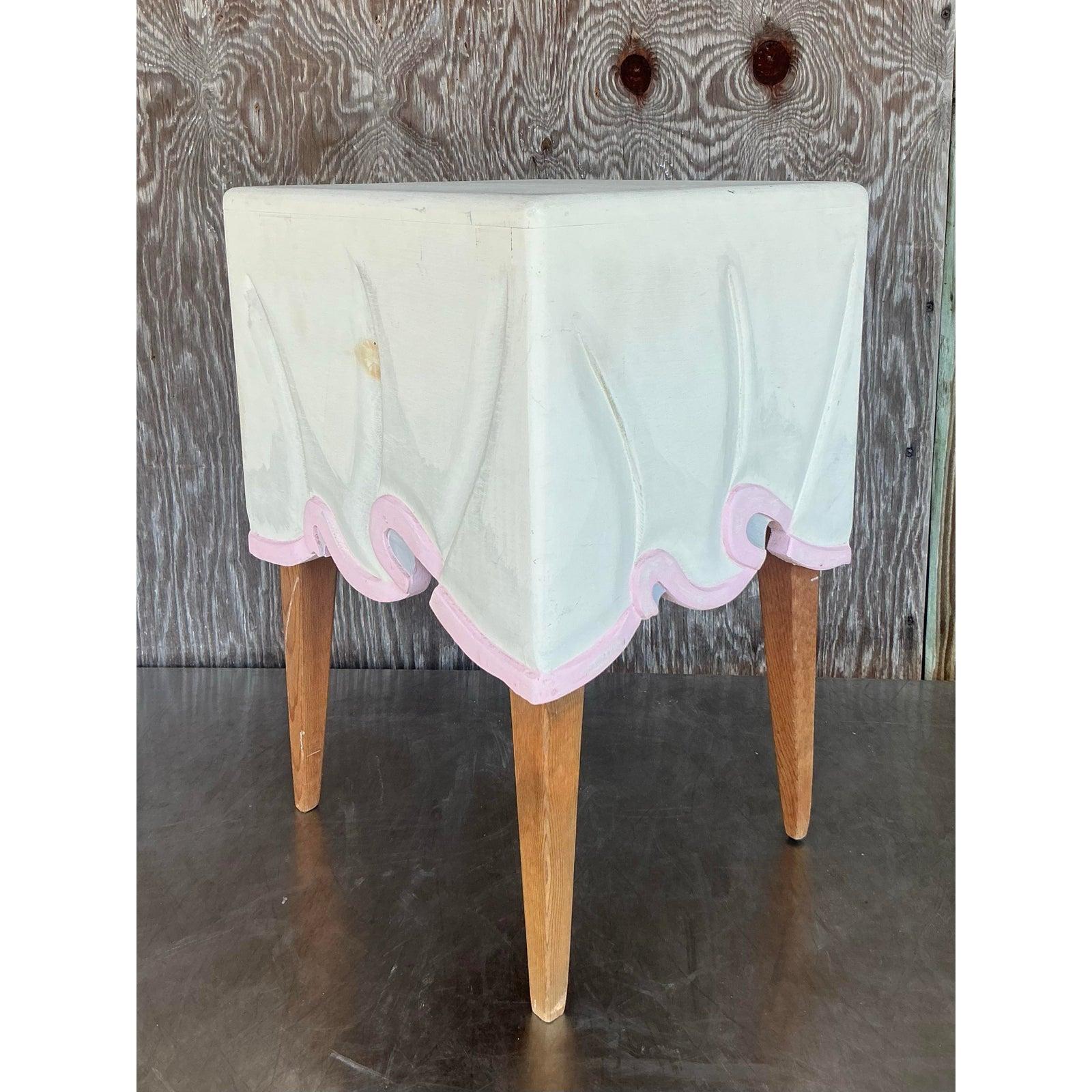 Américain Table d'appoint Boho Tromp L'oiel des années 1980 en vente