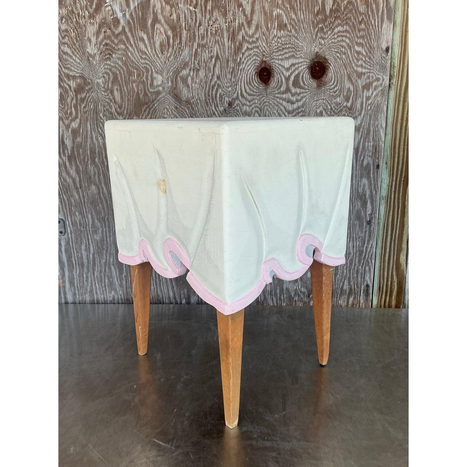 Table d'appoint Boho Tromp L'oiel des années 1980 Bon état - En vente à west palm beach, FL