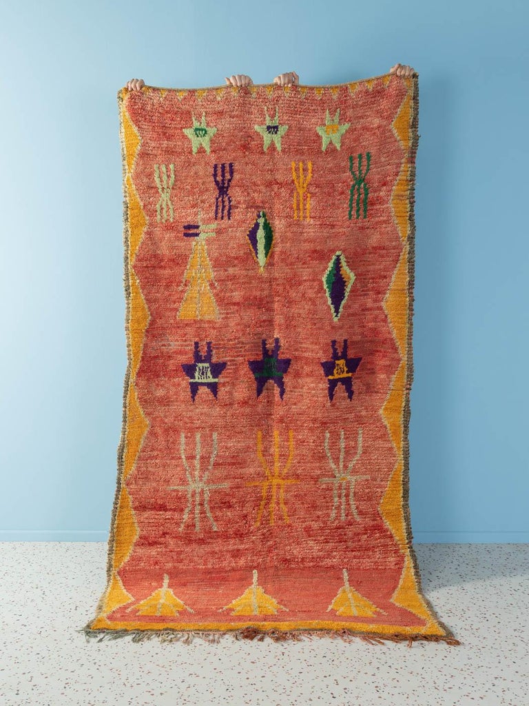 1980s vintage Boujad handmade berber rug For Sale at 1stDibs