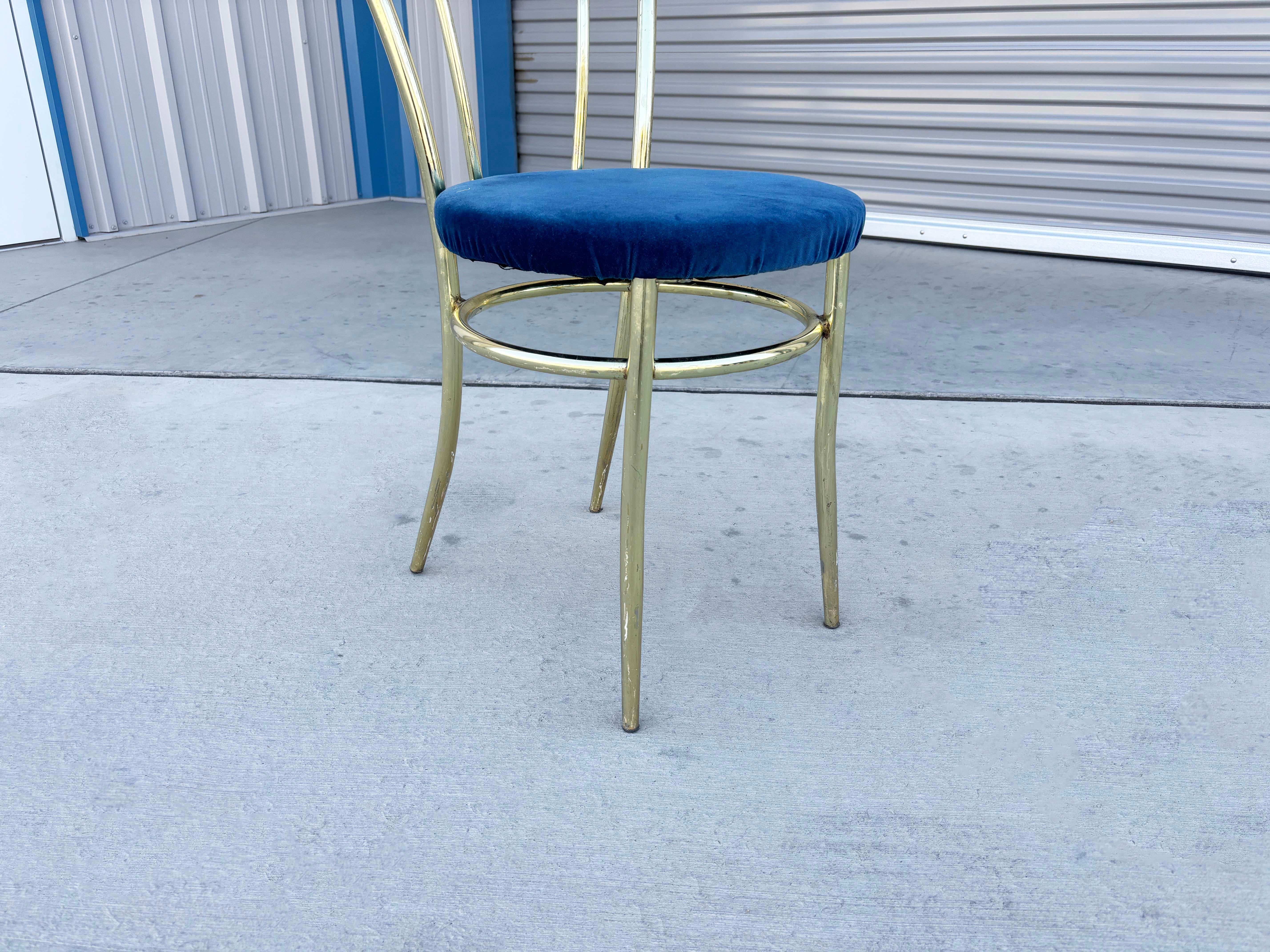 1980s Vintage Brass Dining Chairs - Set of 4 For Sale 6