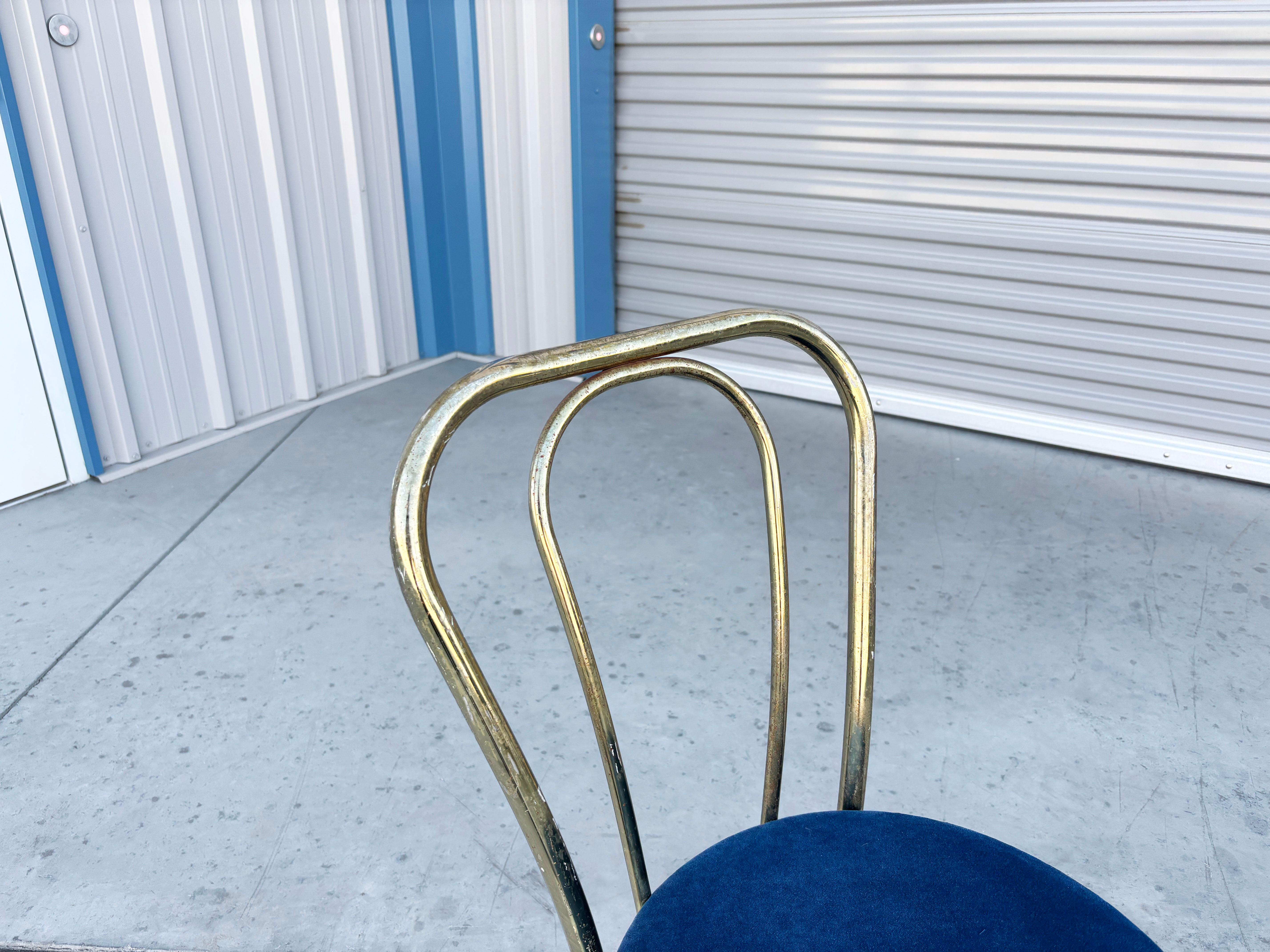 1980s Vintage Brass Dining Chairs - Set of 4 For Sale 8