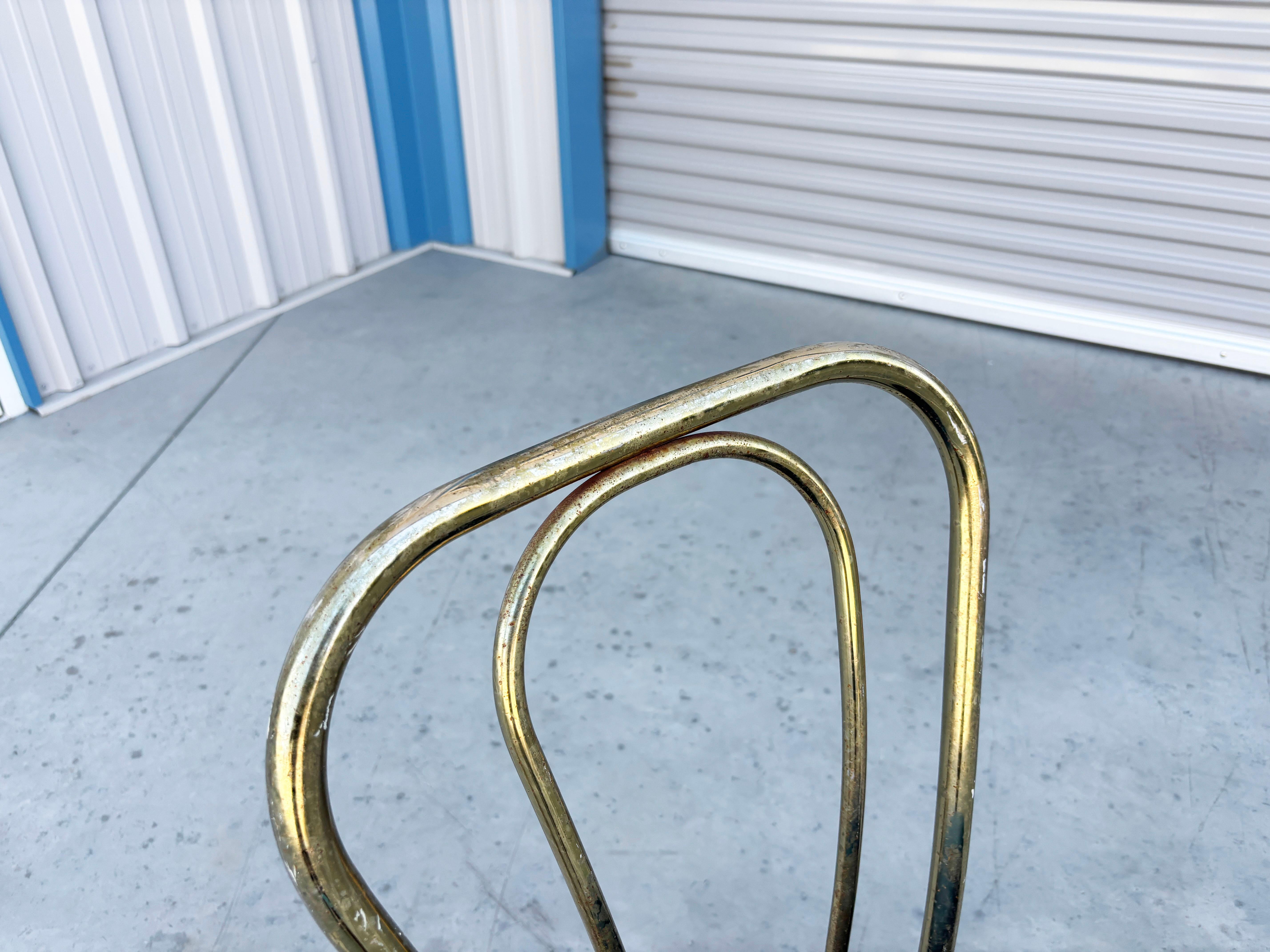 1980s Vintage Brass Dining Chairs - Set of 4 For Sale 9