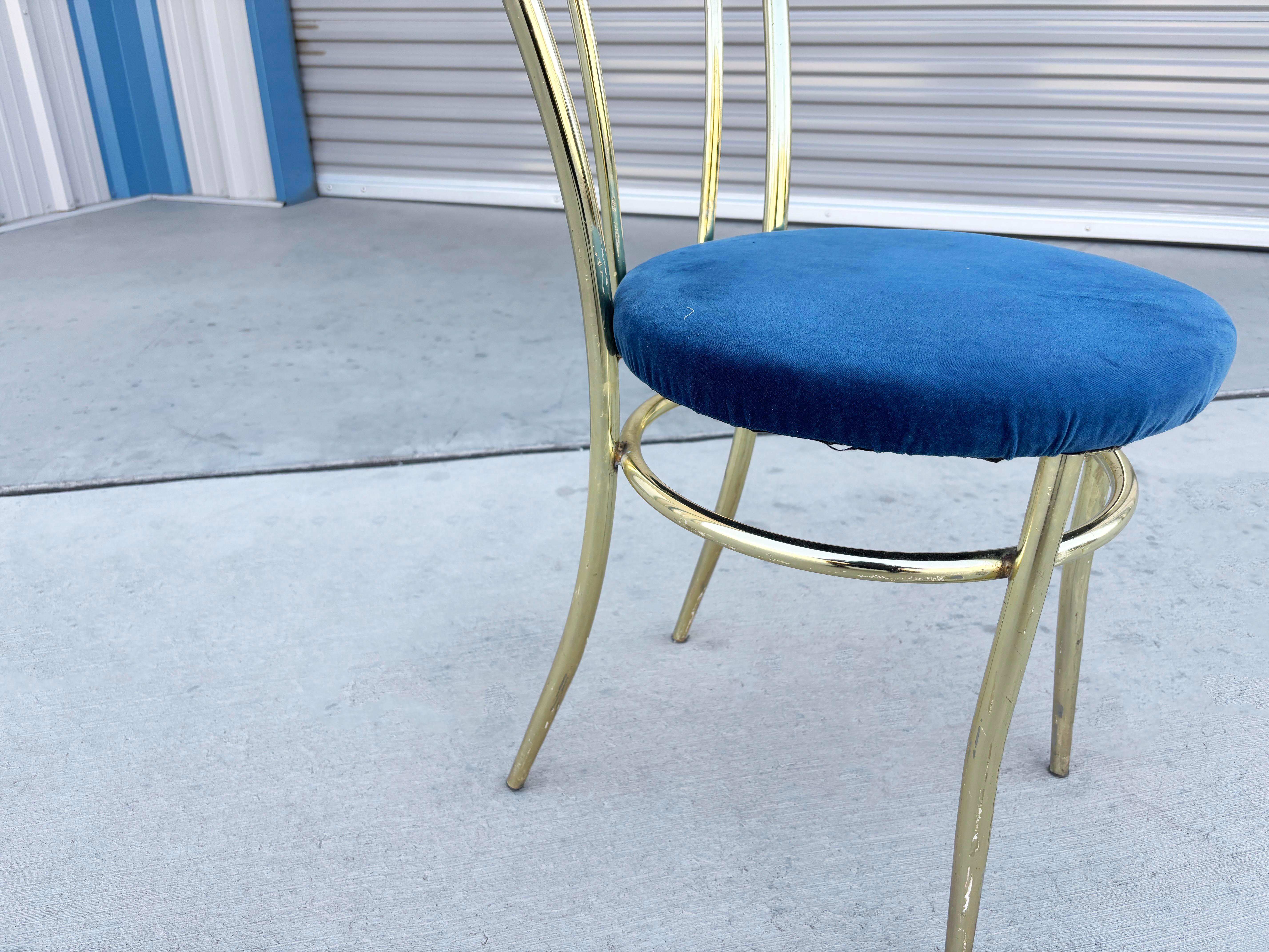 1980s Vintage Brass Dining Chairs - Set of 4 For Sale 10