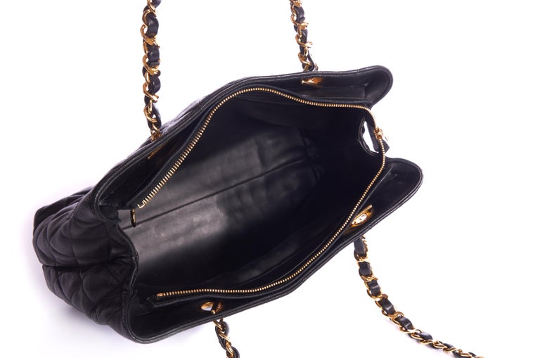 Chanel Vintage Quilted CC Briefcase - Black Handle Bags, Handbags