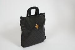 1980's Vintage Chanel Black Quilted Coin Handbag