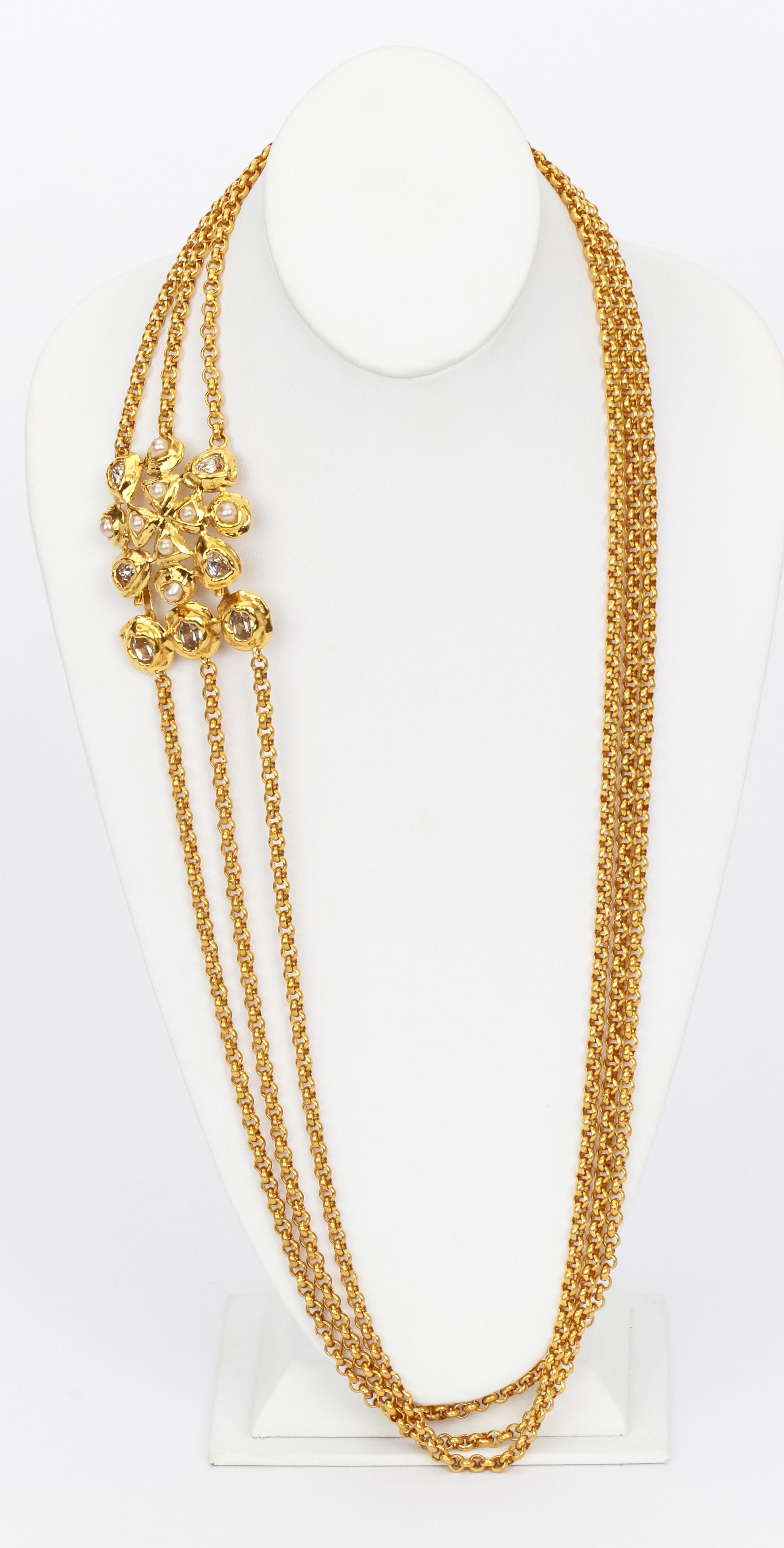 vintage chanel cross necklace