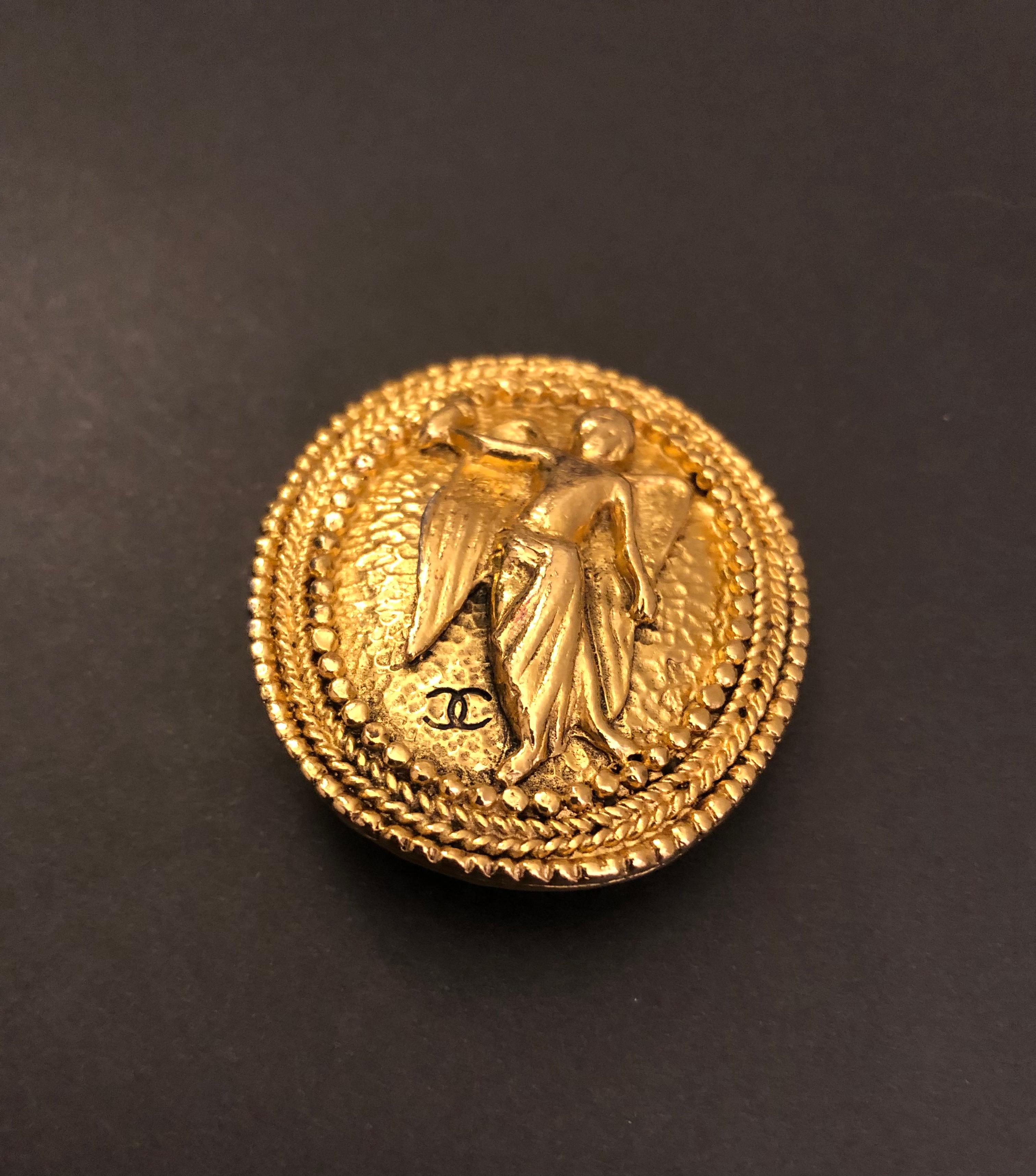 vintage gold angel coin