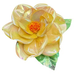 CHANEL Broche camellia irisée massive des années 1980