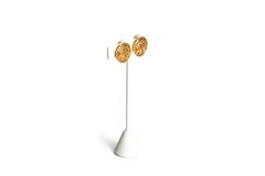 1980's Vintage Chanel Mini Gold Zigzag Clip Earrings