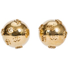 1980's Vintage Chanel Oversize Globe Earrings