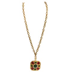 1980's Vintage Chanel Rare Gripoix Pendant Necklace