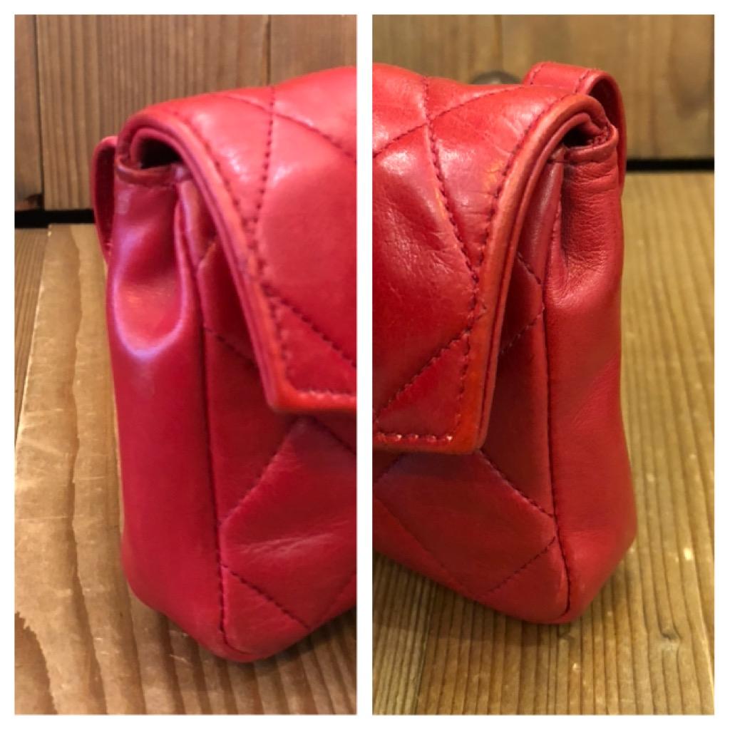 1980s Vintage CHANEL Red Lambskin Leather Belt Bag 2
