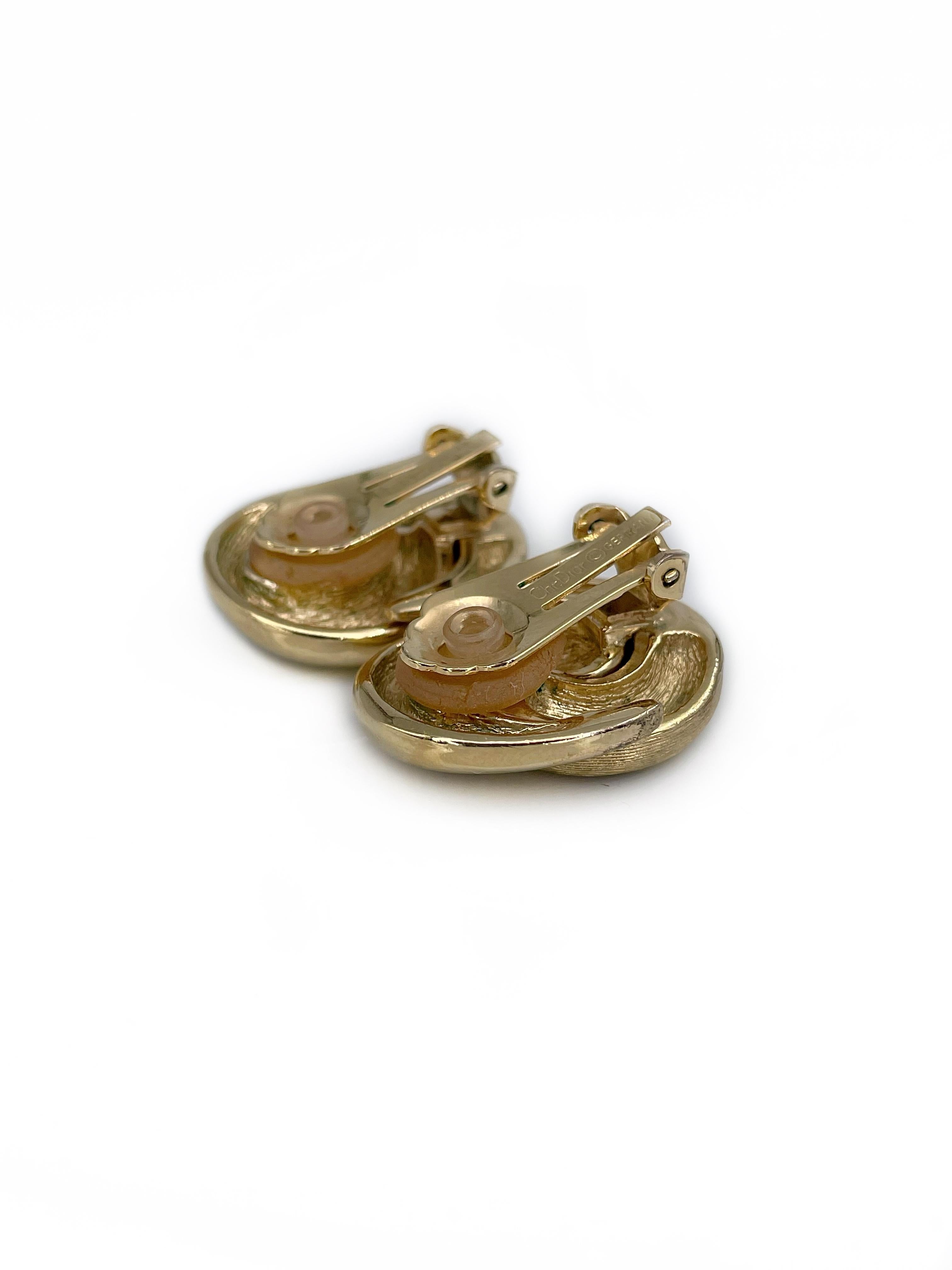 chr. dior clip on earrings