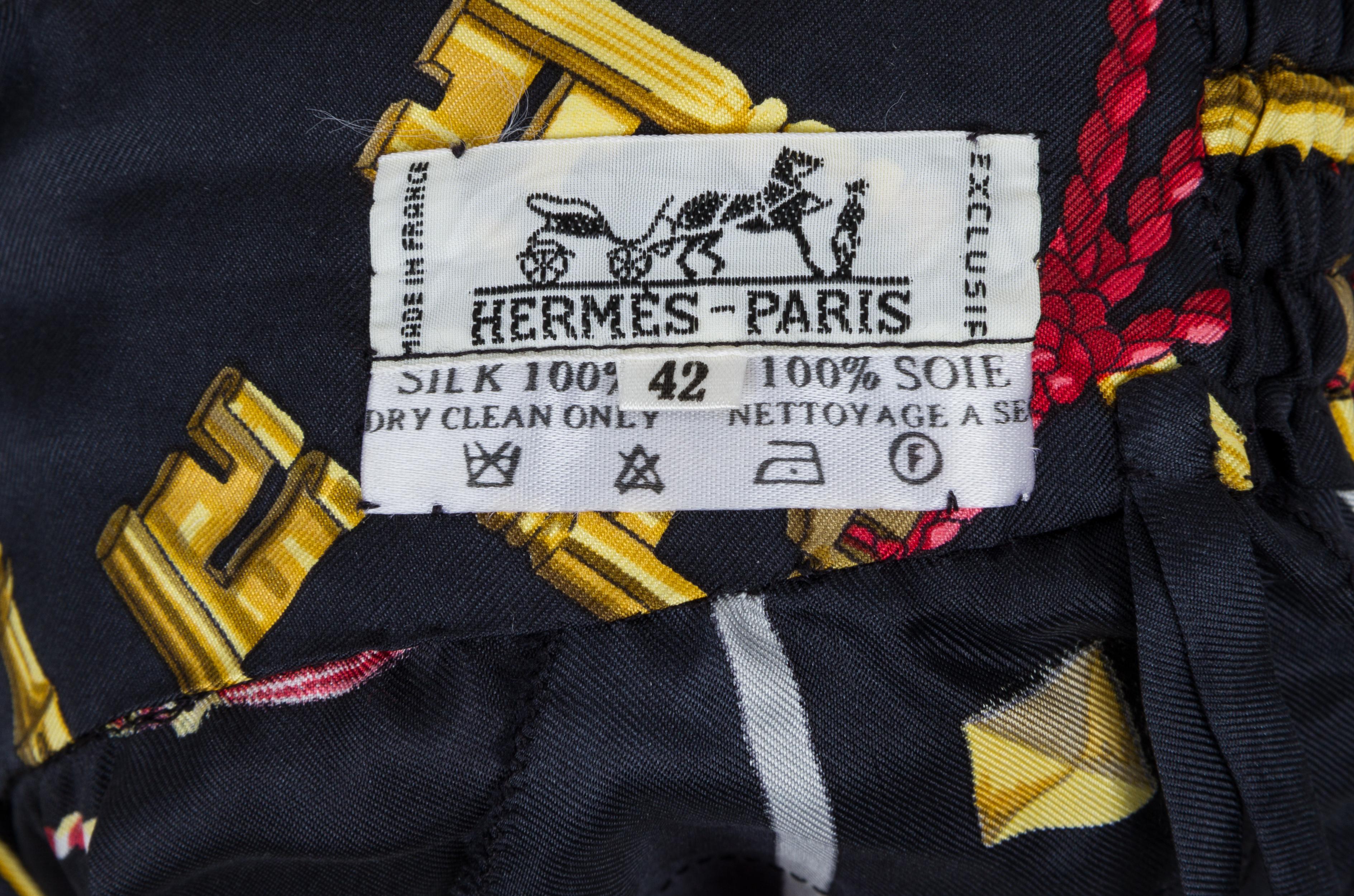 1980's Vintage Collectible Hermès Silk Tunic and Pants 2 Piece Lounge Set 3