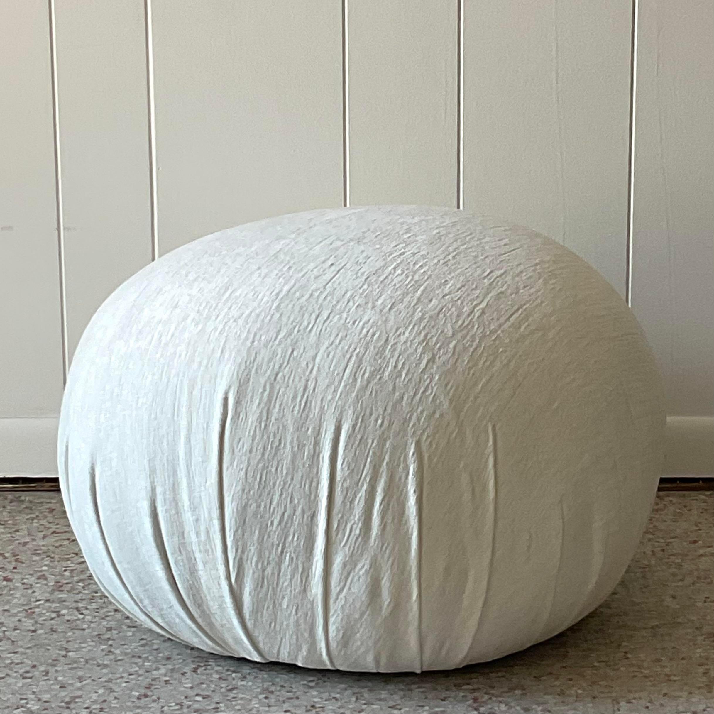 American 1980s Vintage Contemporary After Steven Chase for Lazar Soufflé Pouf Ottoman