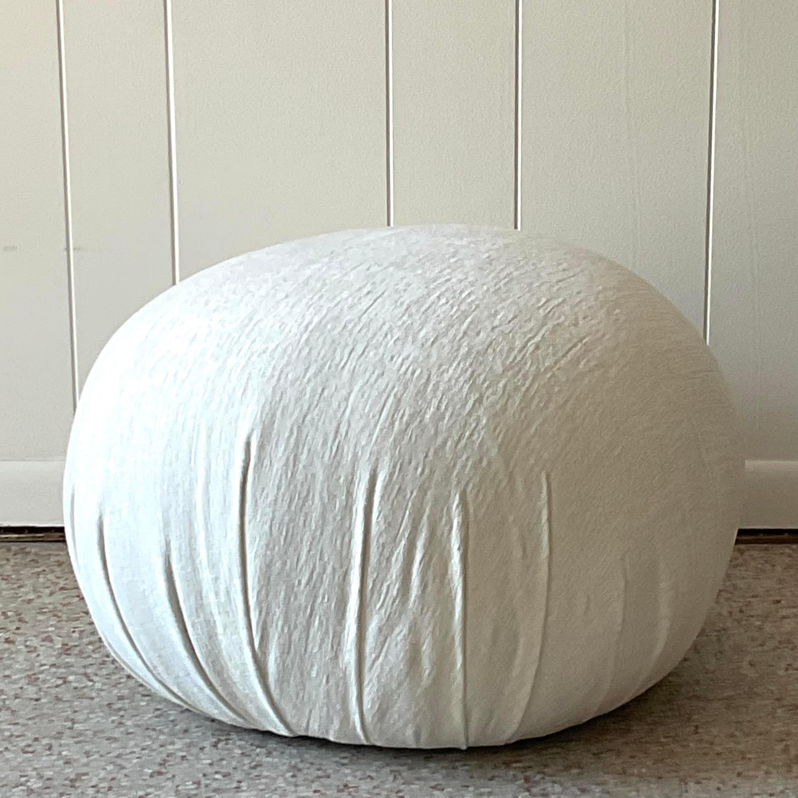 Late 20th Century 1980s Vintage Contemporary After Steven Chase for Lazar Soufflé Pouf Ottoman