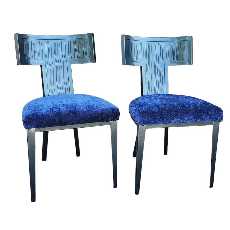 Moderne Costantini Pietro ensemble de 4 chaises italiennes vintage en métal enduit de poudre des années 1980 en vente