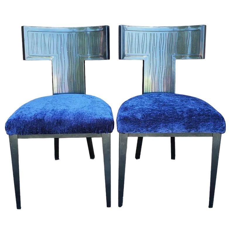 20ième siècle Costantini Pietro ensemble de 4 chaises italiennes vintage en métal enduit de poudre des années 1980 en vente