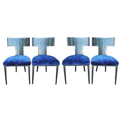 1980s Vintage Costantini Pietro Italian Powder Coated Metal Chairs - Set of 4