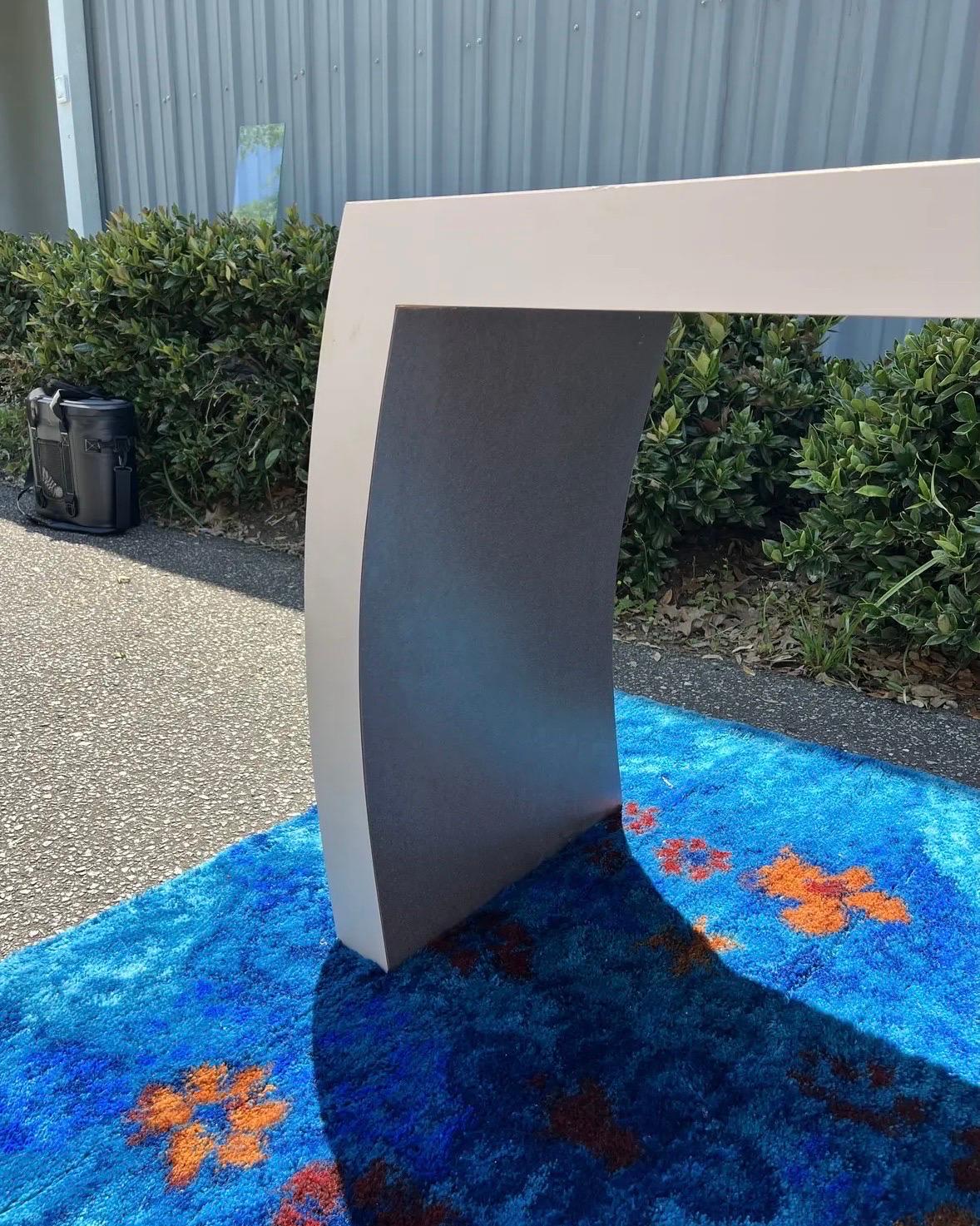 1980s Vintage Custom Postmodern waterfall Console In Good Condition For Sale In Charleston, SC