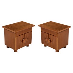 1980s Vintage Danish Teak Deco Modern Nightstand End Tables
