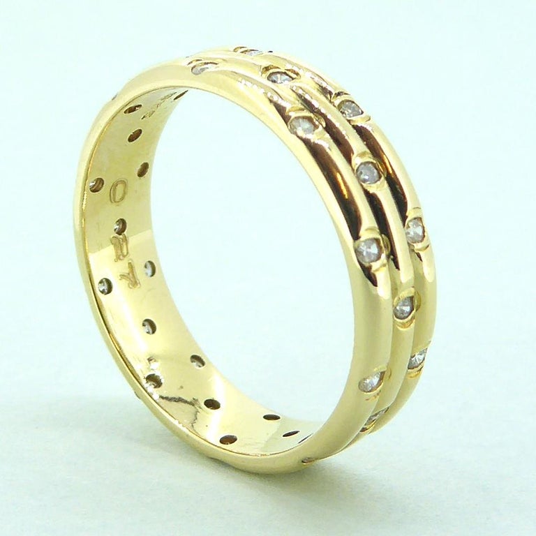 1980s Vintage Diamond Wedding or Eternity Ring, 18 Carat Gold at 1stDibs