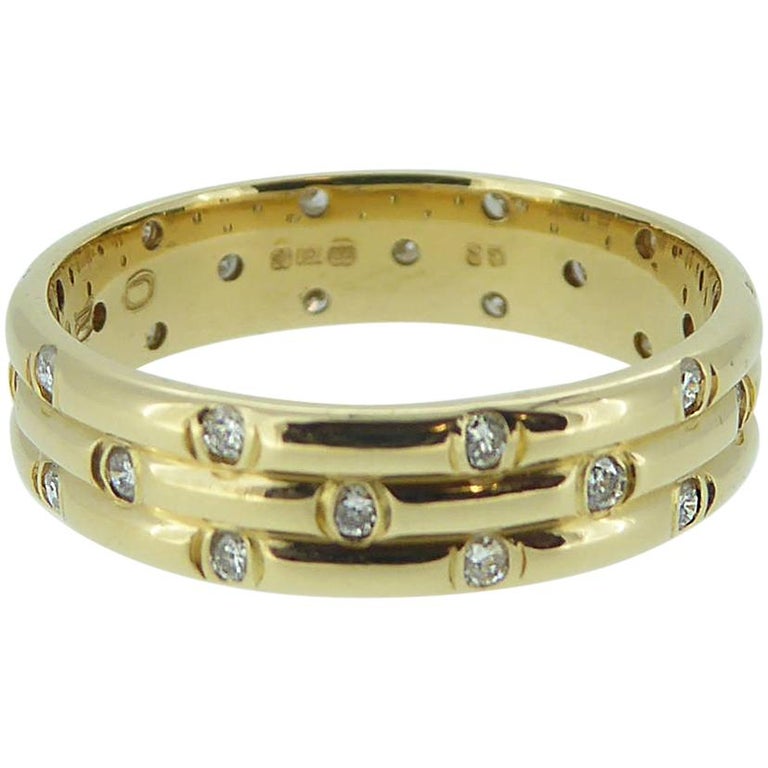 1980s Vintage Diamond Wedding or Eternity Ring, 18 Carat Gold at 1stDibs
