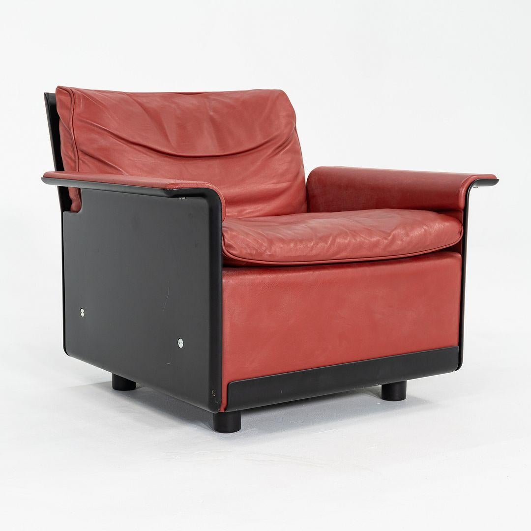 Sedia da salotto vintage degli anni '80 Dieter Rams per Vitsoe 620 in pelle rossa e nera in vendita 5