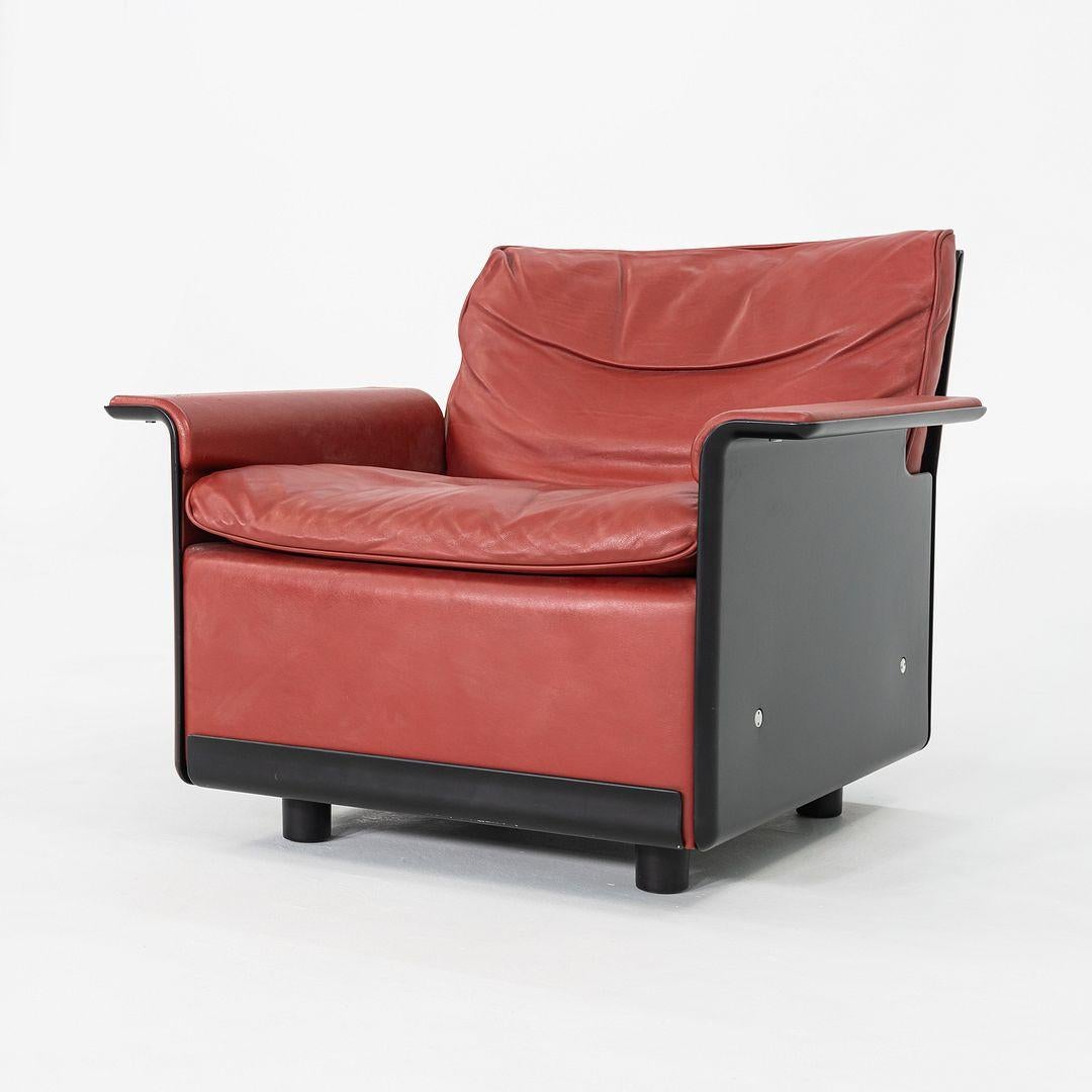 Britannico Sedia da salotto vintage degli anni '80 Dieter Rams per Vitsoe 620 in pelle rossa e nera in vendita